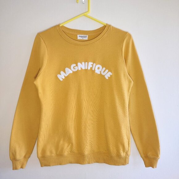 Sugarhill Brighton Vibrant Embroidered Magnifique Sweatshirt Boho Fun Sz Small - Picture 6 of 10